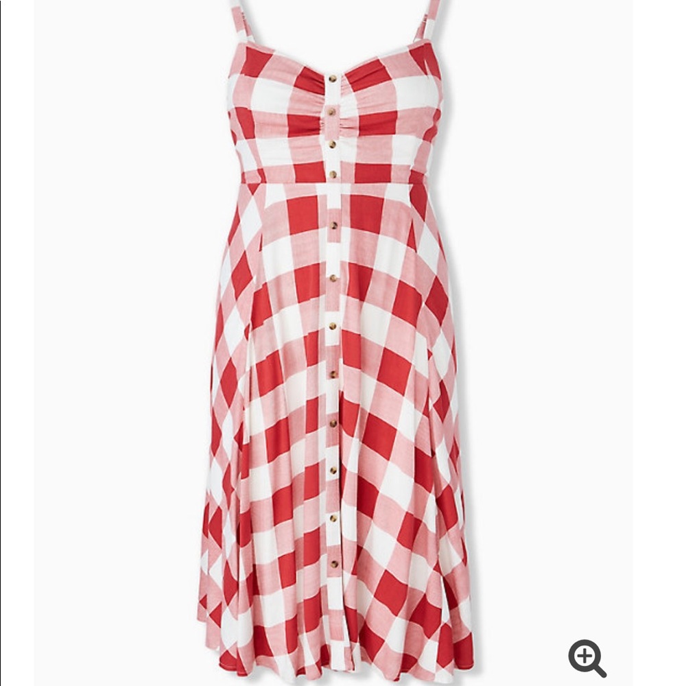 Torrid Red Gingham Midi Dress